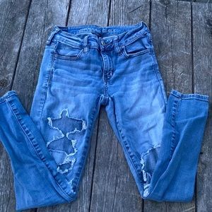 American Eagle distressed skinny jeans